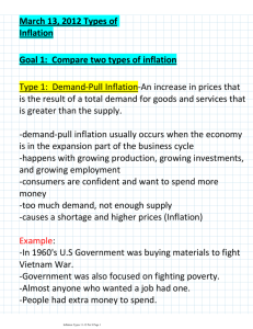 Goal 1: Compare two types of inflation Type 1: Demand