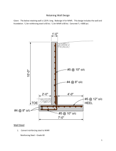 1'-0" #5 @ 10" o/c #4 @ 8" o/c 4'-0" 2'-0" 7'