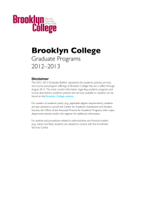 Graduate Bulletin 2012–2013 - Brooklyn College