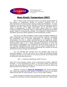 Mean Kinetic Temperature (MKT)