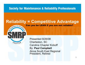 Reliability = Competitive Advantage