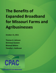 The Benefits of Expanded Broadband for Missouri Farms and