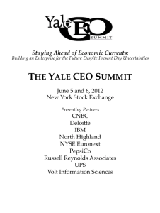 the yale ceo summit - Yale School of Management