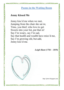 Poems in the Waiting Room Jenny Kissed Me Jenny kiss'd me when