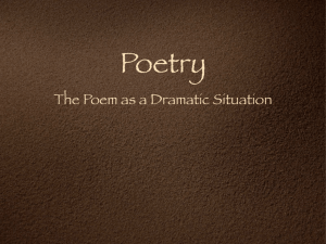 Poetry As A Dramatic Situation