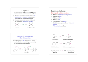 Chapter 4 Reactions of alkenes