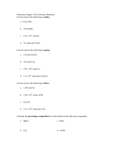 Chemistry Chapter 10 Test Practice Problems Convert each of the