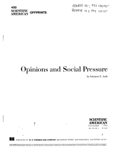 Asch, S. "Opinions and social pressure."
