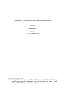 The influence of social pressure and black clothing on crime