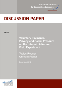 Voluntary Payments, Privacy and Social Pressure on the