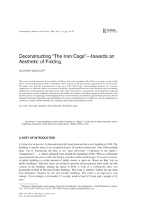 Deconstructing “The Iron Cage”—towards an Aesthetic of Folding