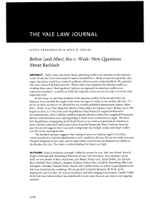 Before (and After) Roe v. Wade - Yale Law School