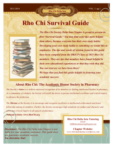 Rho Chi Survival Guide