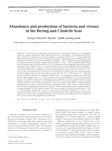 Abundance and production of bacteria and viruses in the Bering and