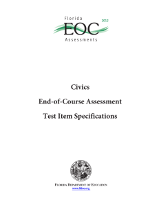 FCAT 2012 Civics End-of-Course Assessment Test Item Specifications