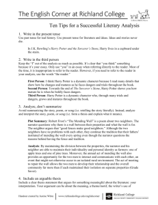 Ten Tips for a Successful Literary Analysis