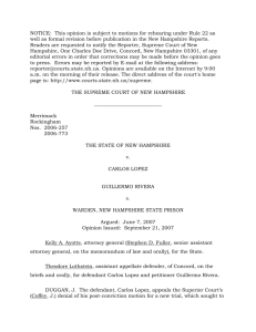 2006-257), STATE OF NH v. CARLOS LOPEZ 2006