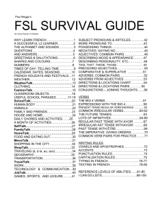 fsl survival guide - Sherwood Core French