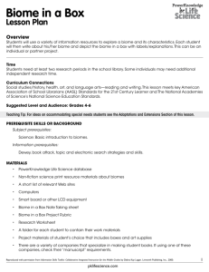 Biome in a Box Lesson Plan