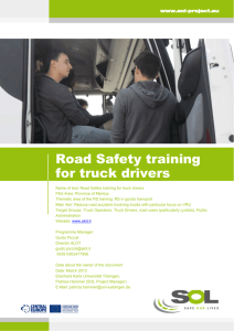 Road Safety training for truck drivers - SOL
