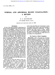 NORMAL AND ABNORMAL BLOOD COAGULATION: A REVIEW