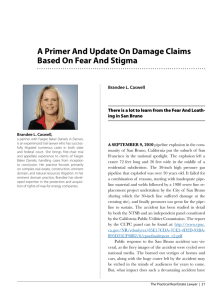 A Primer And Update On Damage Claims Based On Fear