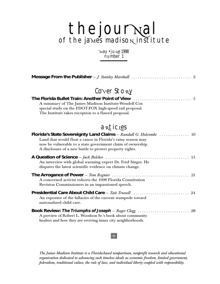 the jourNal James Madison Institute