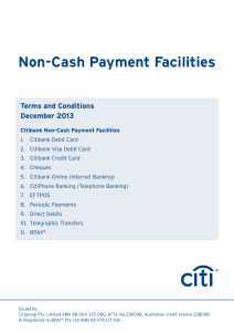 Non-Cash Payment Facilities