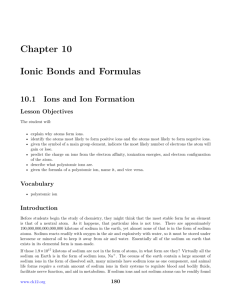 Ionic Bonds and Formulas