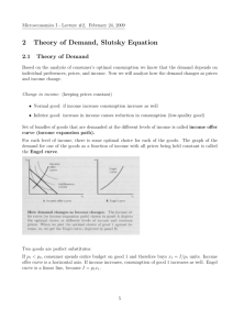 2 Theory of Demand, Slutsky Equation