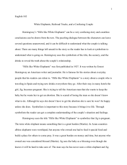 Compare And Contrast Essay High School And College Hills Like White Elephants Classification Essay Thesis Statement also Sample Business Essay Psychological Criticism Of Hills Like White Elephants By Ernest Essays On English Literature