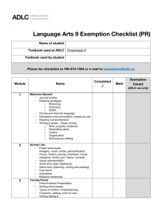 Language Arts 9 Exemption Checklist (PR)