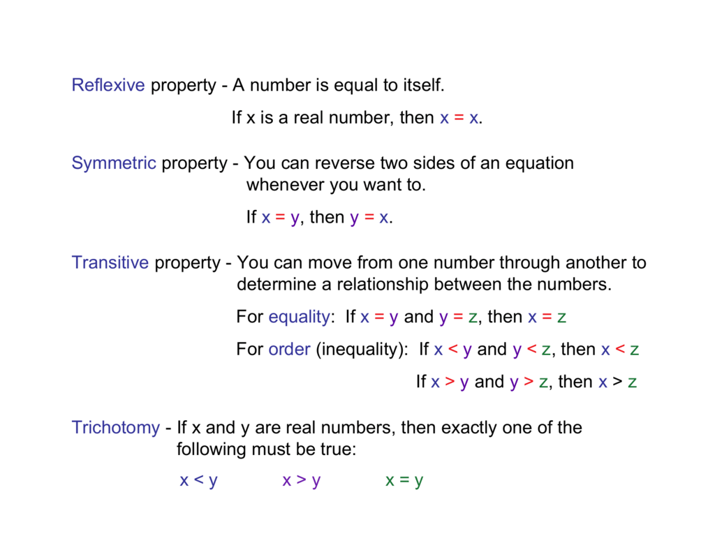 what is the math definition of symmetric property