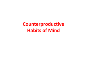 Counterproductive Habits of Mind