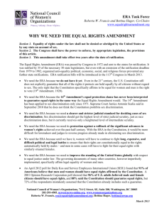 WHY WE NEED THE EQUAL RIGHTS AMENDMENT