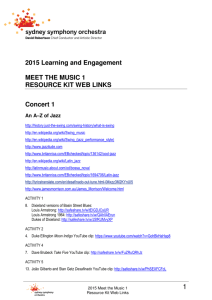 2015 Learning and Engagement MEET THE MUSIC 1 RESOURCE