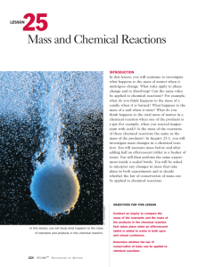 Lesson 25: Mass and Chemical Reactions