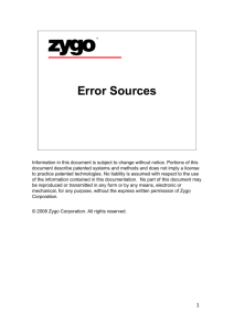Error Sources - Zygo Corporation