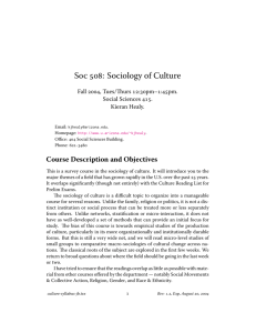 Soc : Sociology of Culture