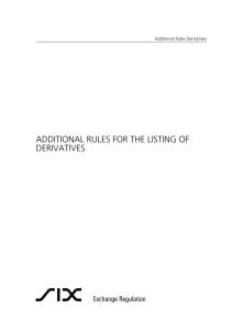 additional rules for the listing of derivatives