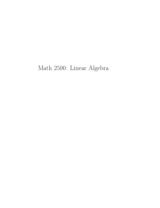 Math 2500: Linear Algebra