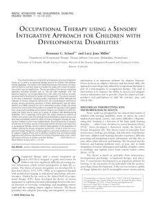 Occupational therapy using a sensory integrative approach for