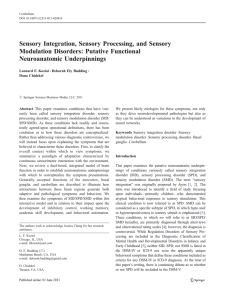 Sensory Integration - Deborah Budding, Ph.D.