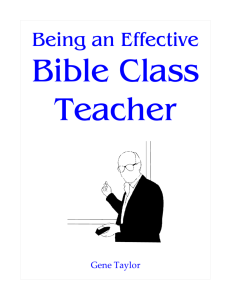 Being An Effective Bible Class Teacher