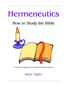 Hermeneutics: How To Study The Bible
