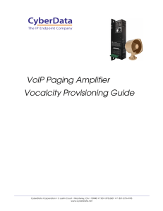 VoIP Paging Amplifier   Vocalcity Provisioning Guide