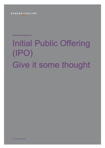 Initial Public Offering (IPO) Give it some thought