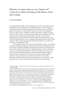 What is Islamic Art - Journal of Art Historiography