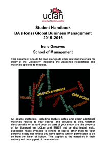 Student Handbook BA (Hons) Global Business Management 2015