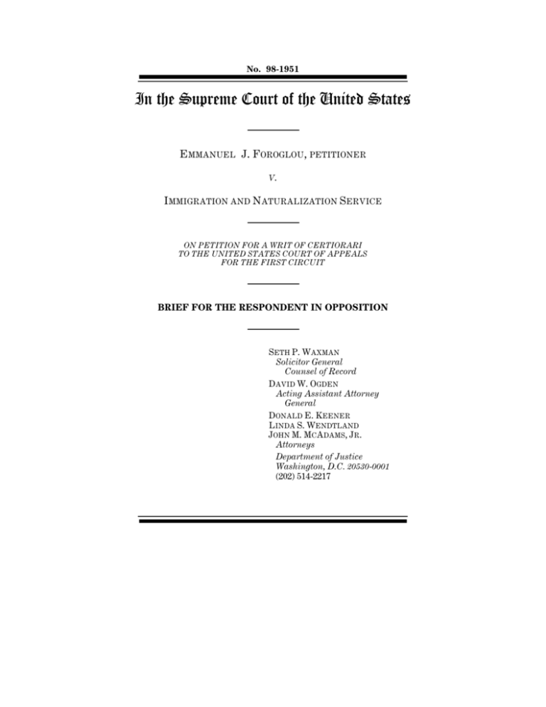 In The Supreme Court Of The United States